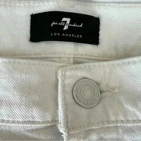 7 For all Mankind -High Waist Cropped Straight white Jeans Women’s Size 30 - Picture 10 of 12